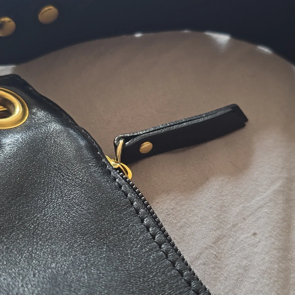 Roberta Gandolfi Italian Genuine Black Leather Hobo Shoulder Bag Made In Italty - Picture 6 of 9